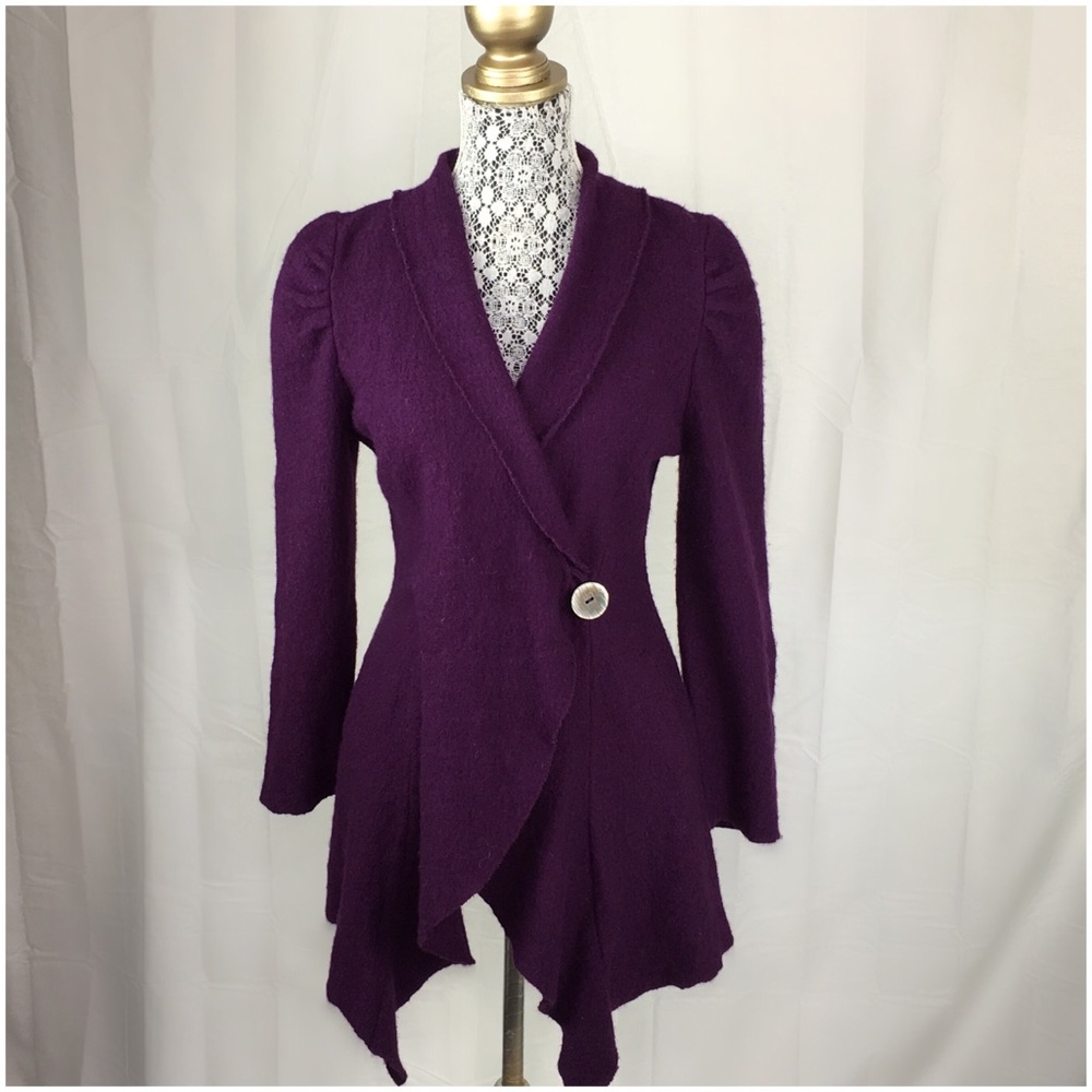 Purple Wool Sweater Jacket